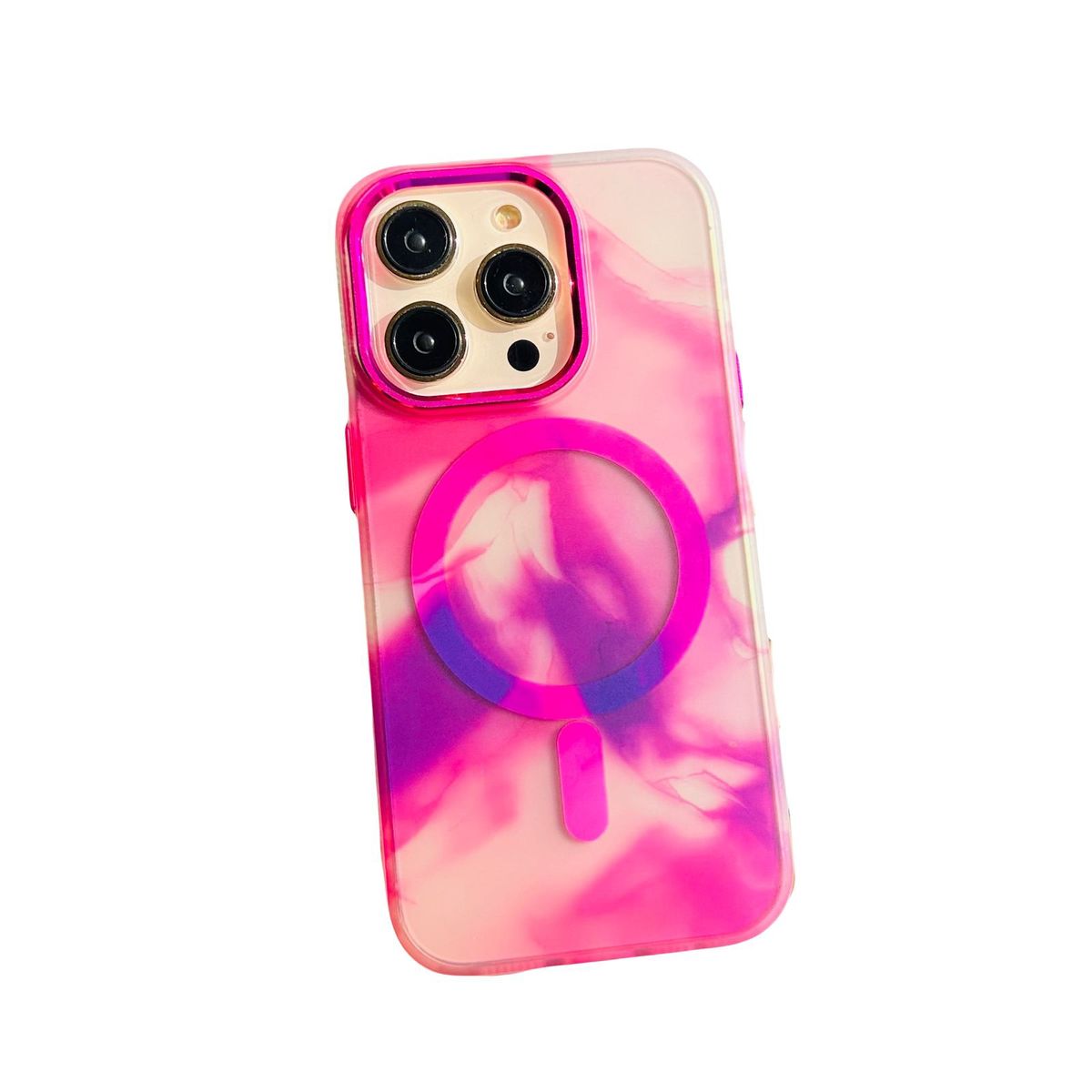 GENERICO - Carcasa para iPhone 15 Pro Acuarela - Fucsia