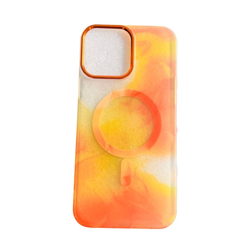 GENERICO - Carcasa para iPhone 15 Plus Acuarela - Naranja