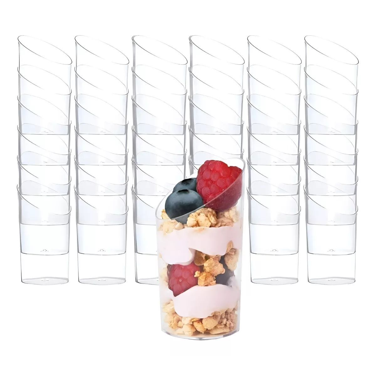PASTELERIUS - 100 Vasos Shot Acrilico Postres Vasos Plastico Vasos De Postres Pocillos De Postre Pocillo Para 60ml