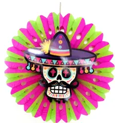 GENERICO - Abanico Calacas 45cm X1 Unidad
