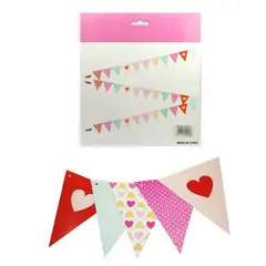 GENERICO - Guirnalda Banderin Triangular Carton Corazon X1 Uni