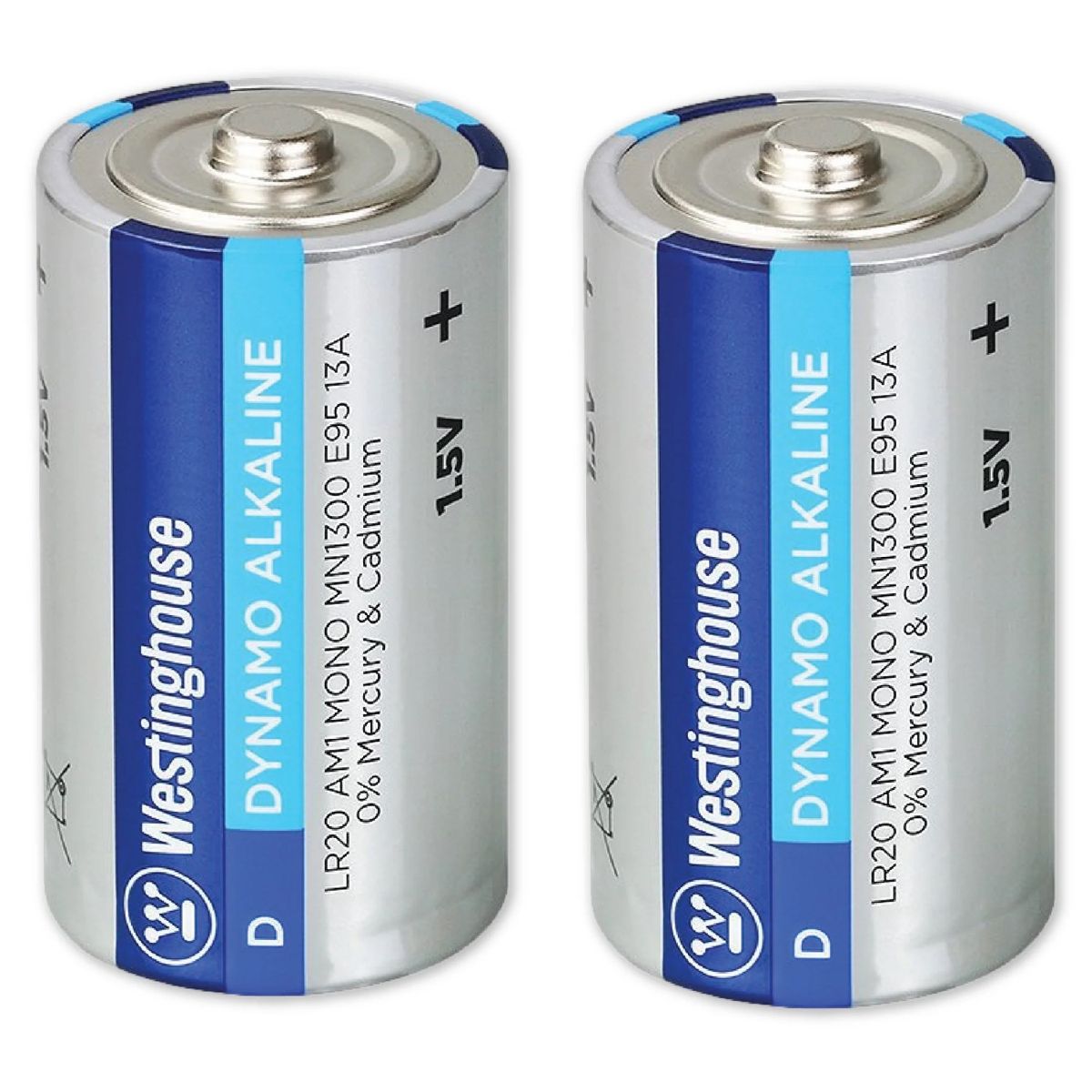 WESTINGHOUSE - Pack 2 Pilas Dynamo Alcalina D Westinghouse