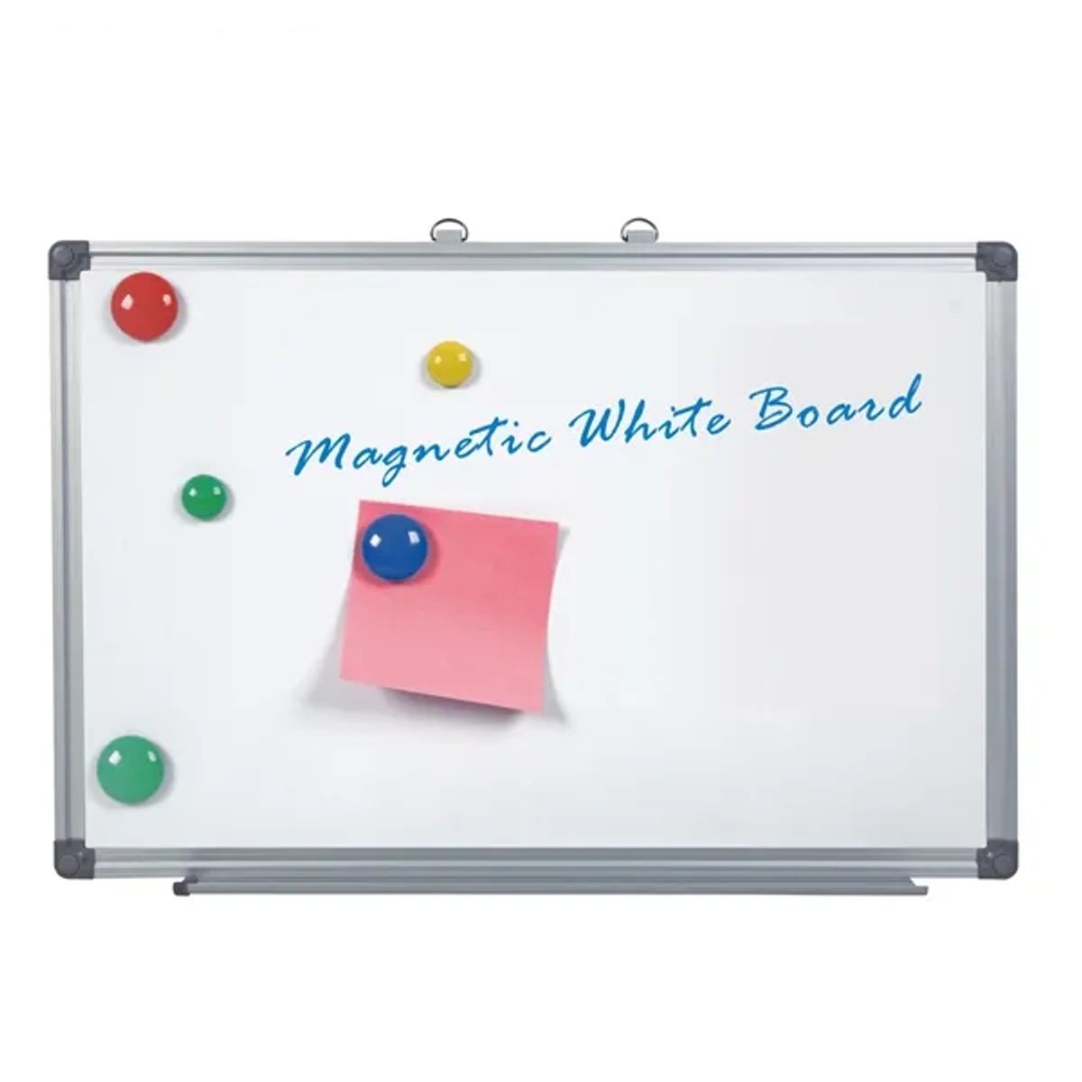 FOSKA - Pizarra Blanca 60x90cm con Marco Aluminio y Fondo Metal