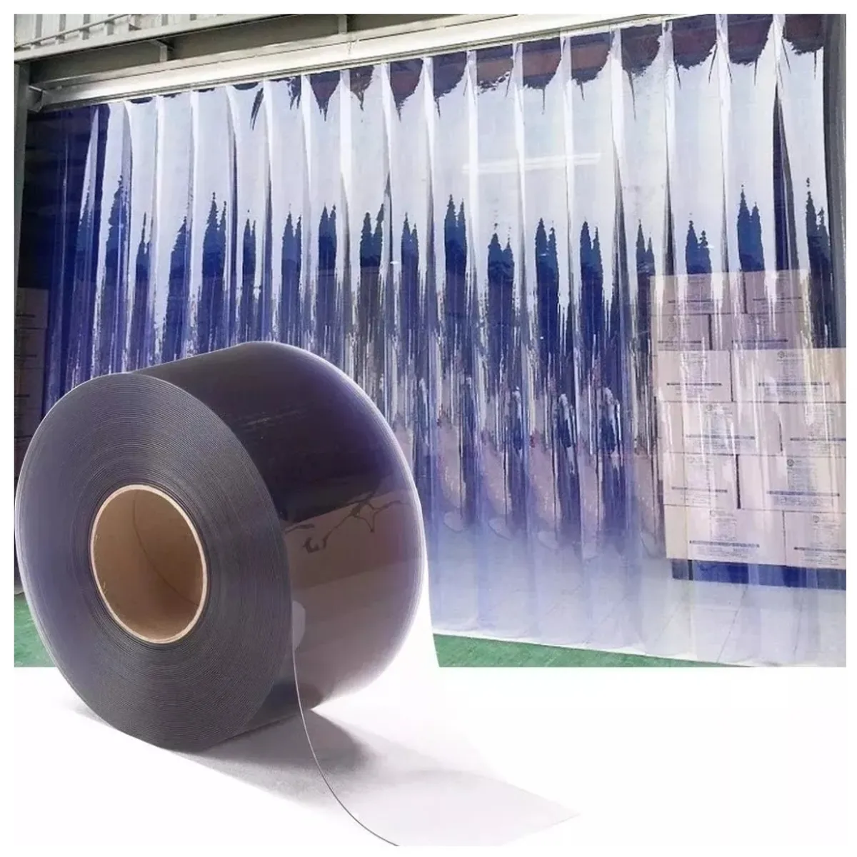 KUANGYE - Cortina Lama Pvc Industrial Transparente Plasticas Rollo 50mts