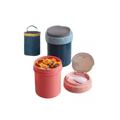 GENERICO - Termo De Comida Taza Sopa Gran Capacidad Con Cuchara 600ml Rosa
