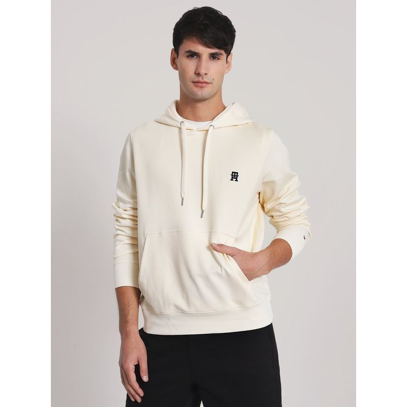 TOMMY HILFIGER - POLERÓN HOODIE LOGO MONOGRAM BLANCO TOMMY HILFIGER