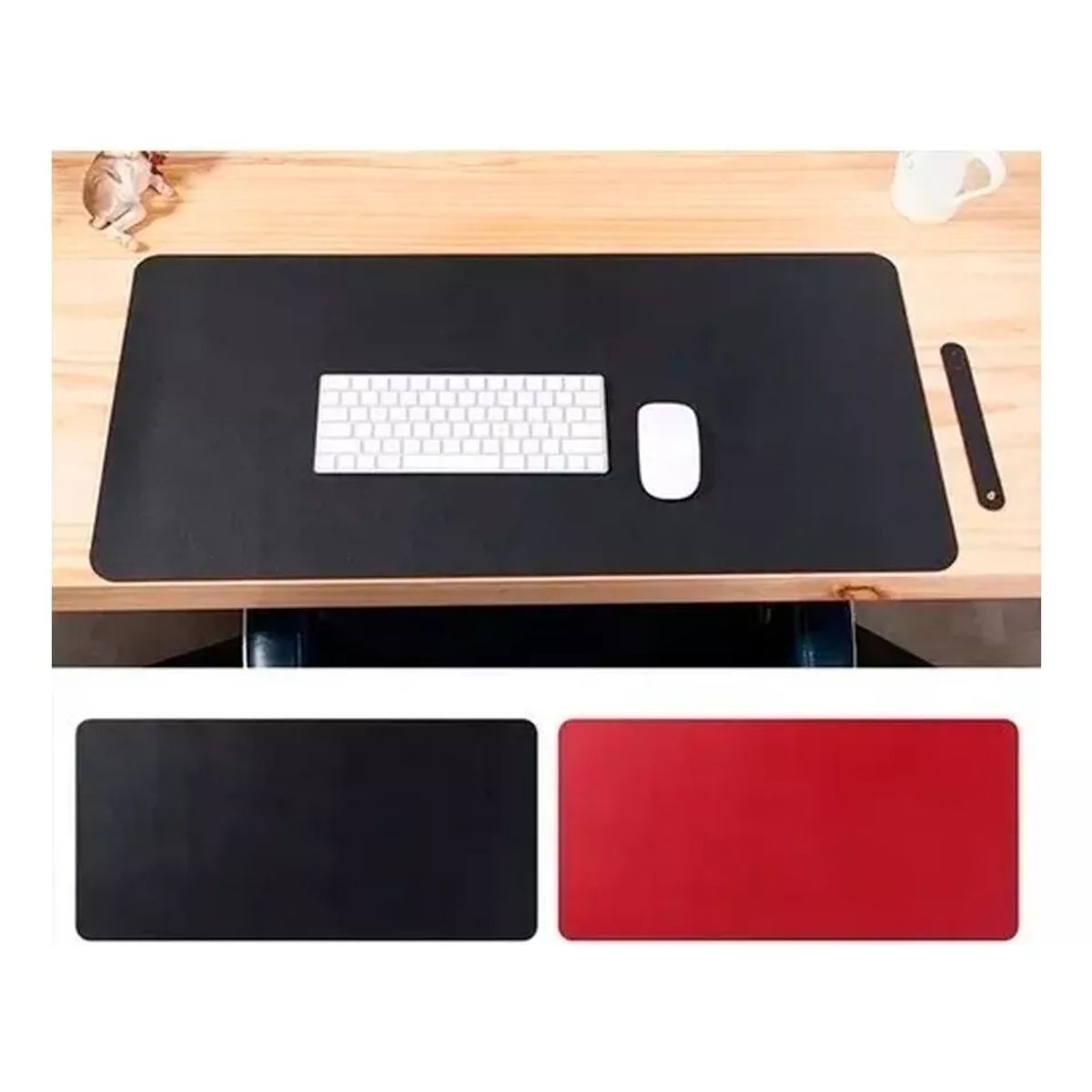 GENERICO - Alfombrilla Mousepad De Cuero Impermeable Reversible 80x40