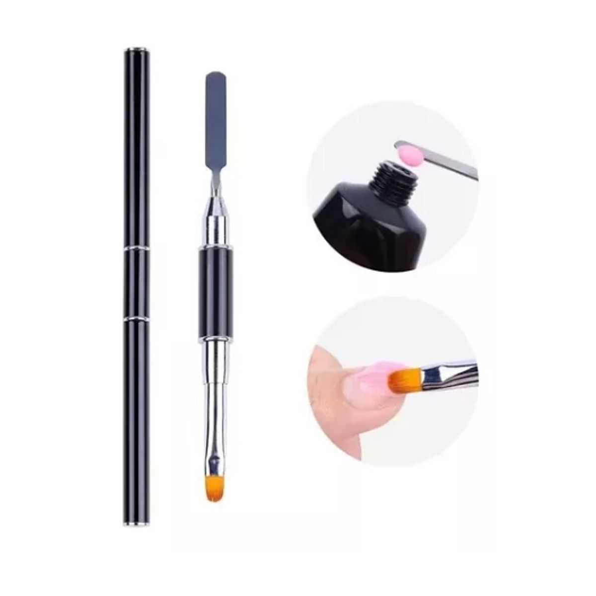 GENERICO - Pincel Para Polygel Con Espatula Negro