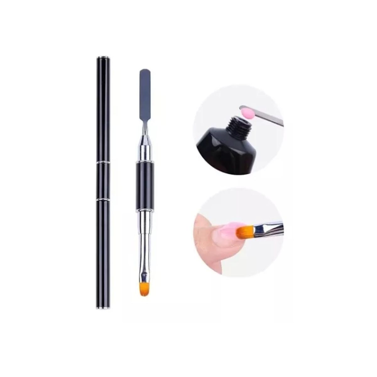 GENERICO - Pincel Para Polygel Con Espatula Negro