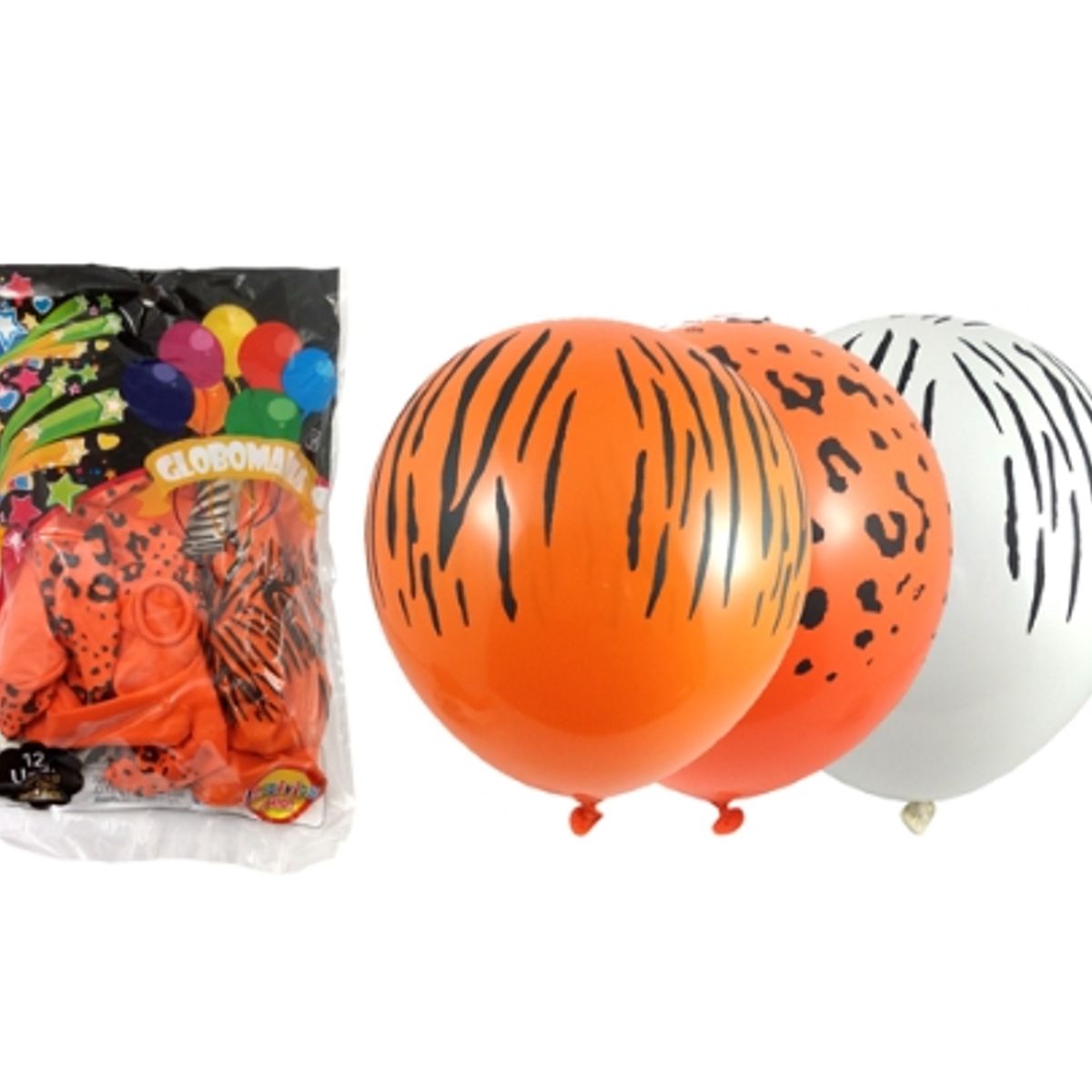 GENERICO - Globos Impreso Animal Print X 12 Unidades