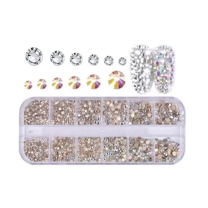 GENERICO - Cristales De Uñas Deco Art Rhinestones 12 Grid Diamond
