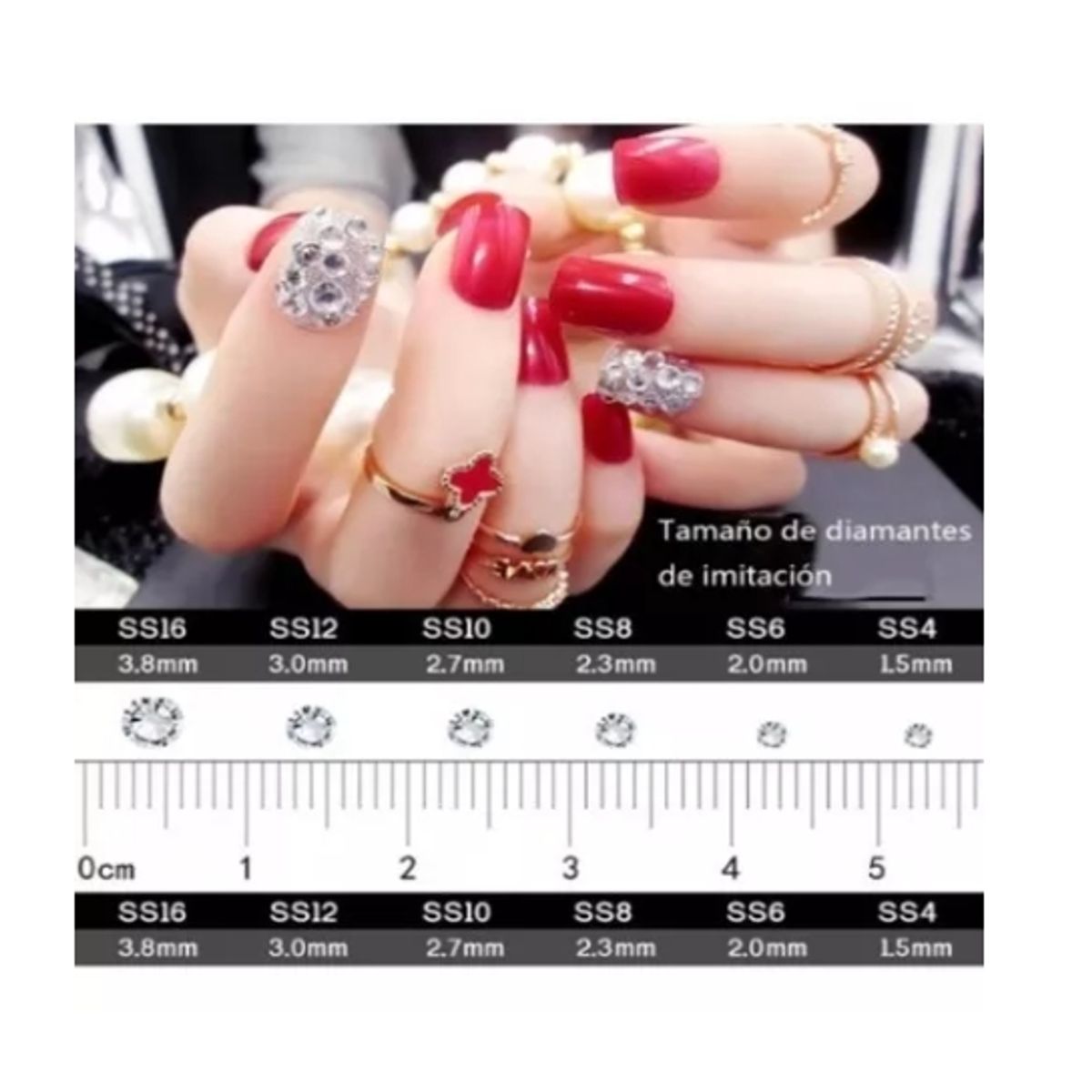 GENERICO - Cristales De Uñas Deco Art Rhinestones 12 Grid Diamond