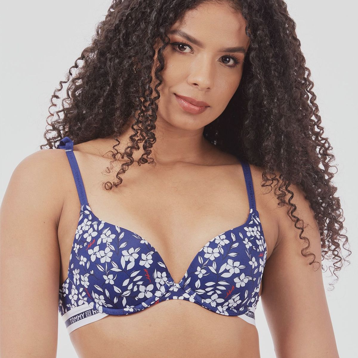 TOMMY HILFIGER - SOSTEN MICRO PUSH UP CON LOGO AZUL TOMMY HILFIGER