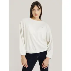 TOMMY HILFIGER - POLERA SOLID CON LOGO BLANCO