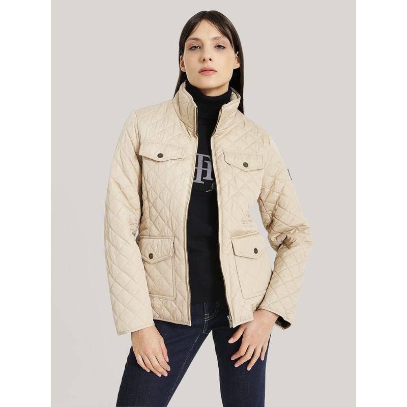 TOMMY HILFIGER - CHAQUETA ACOLCHADA CON CIERRE BEIGE TOMMY HILFIGER