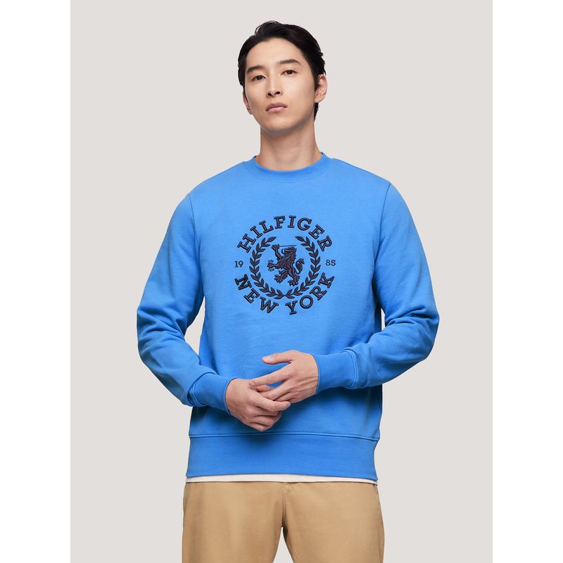 TOMMY HILFIGER - POLERÓN ICON CREST LOGO CELESTE TOMMY HILFIGER
