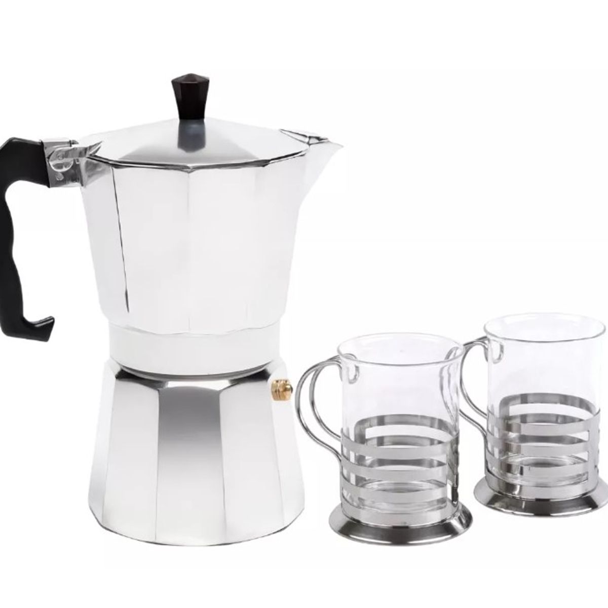 GENERICO - Cafetera Italiana De 9 Tazas + 2 Tazas