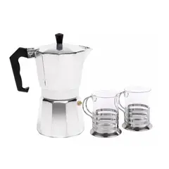GENERICO - Cafetera Italiana De 9 Tazas + 2 Tazas