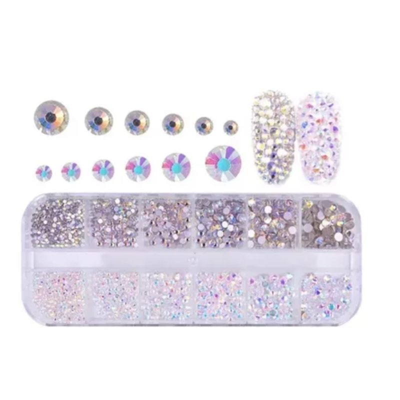 GENERICO - Cristales De Uñas Deco Art Rhinestones 12 Grid Diamond
