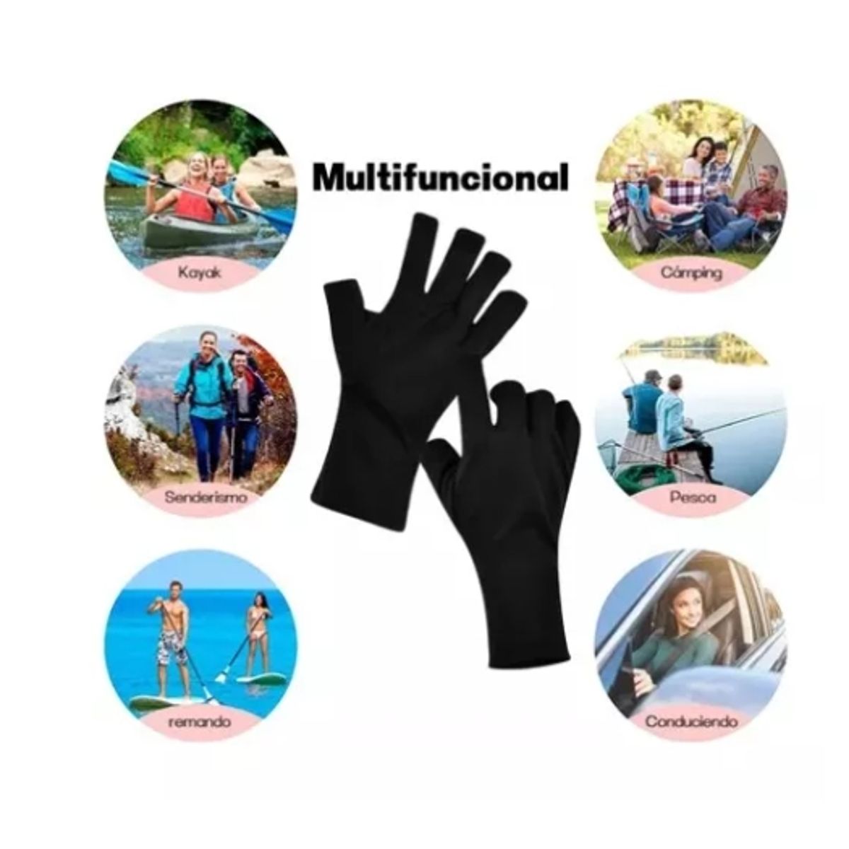 GENERICO - 1 Par De Guantes De Protección Uv Sin Dedos Para Manicure