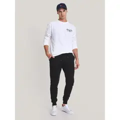 TOMMY HILFIGER - Joggers Flag Logo Negro