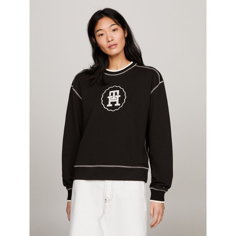 TOMMY HILFIGER - POLERÓN MODERN RIBETEADO NEGRO TOMMY HILFIGER