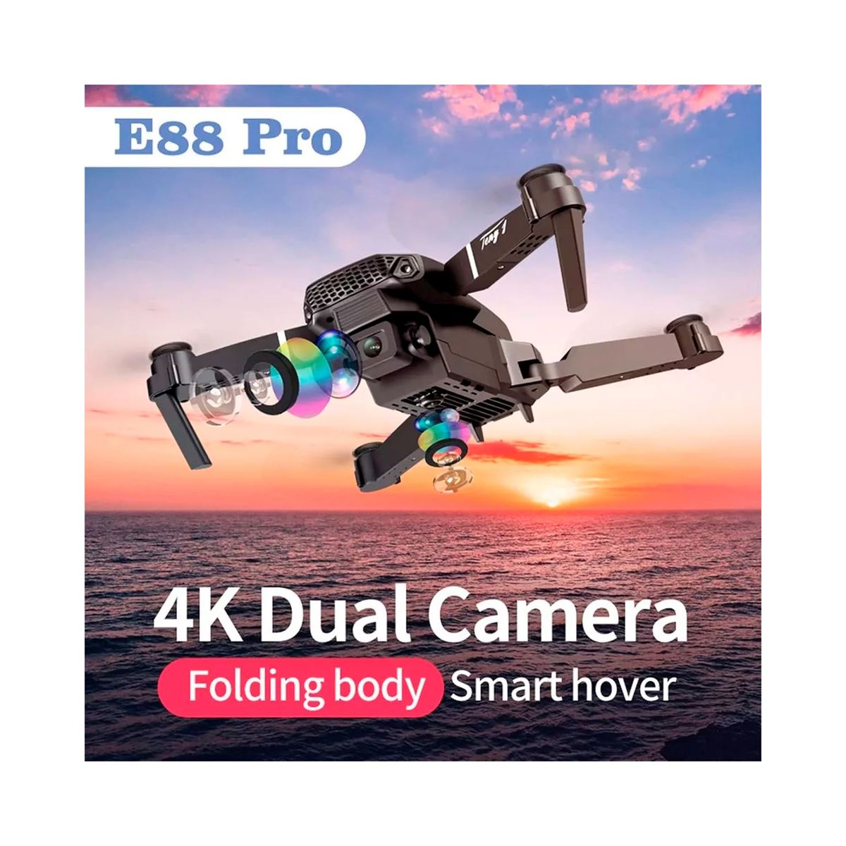 GENERICO - Drone E88 Pro Doble Camara Control Remoto Wifi Al Telefono