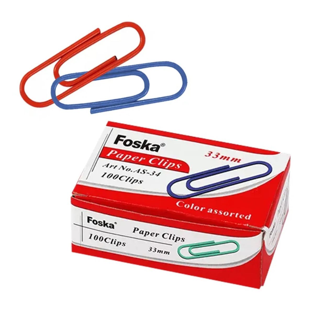 FOSKA - Pack de 600 Clips de Colores de 33mm Organización