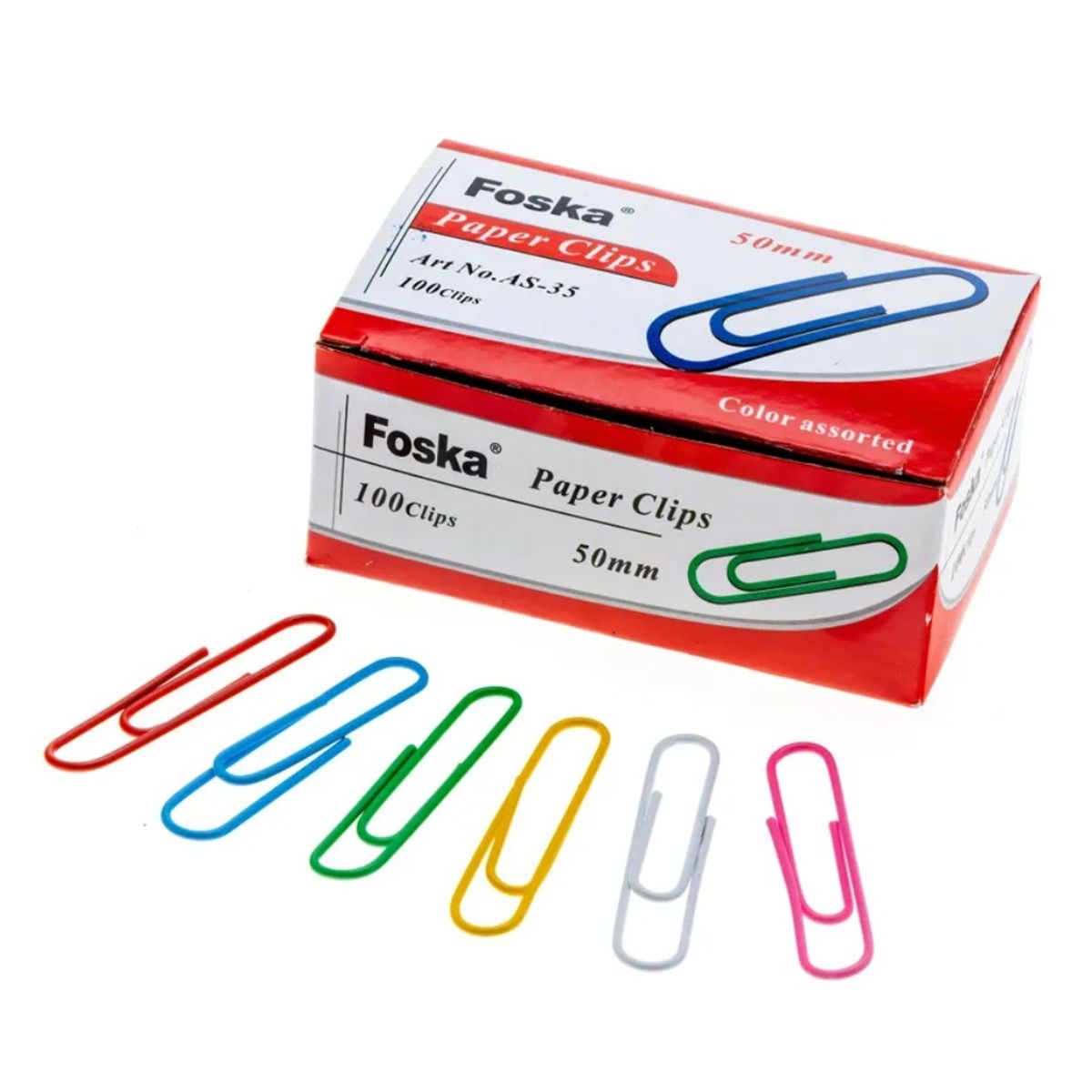 FOSKA - Pack de 300 Clips de Colores de 50mm Organización