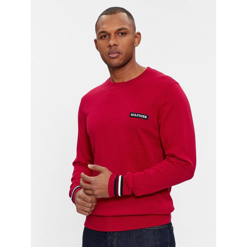 TOMMY HILFIGER - SWEATER GLOBAL STRIPE CON LOGO ROJO TOMMY HILFIGER