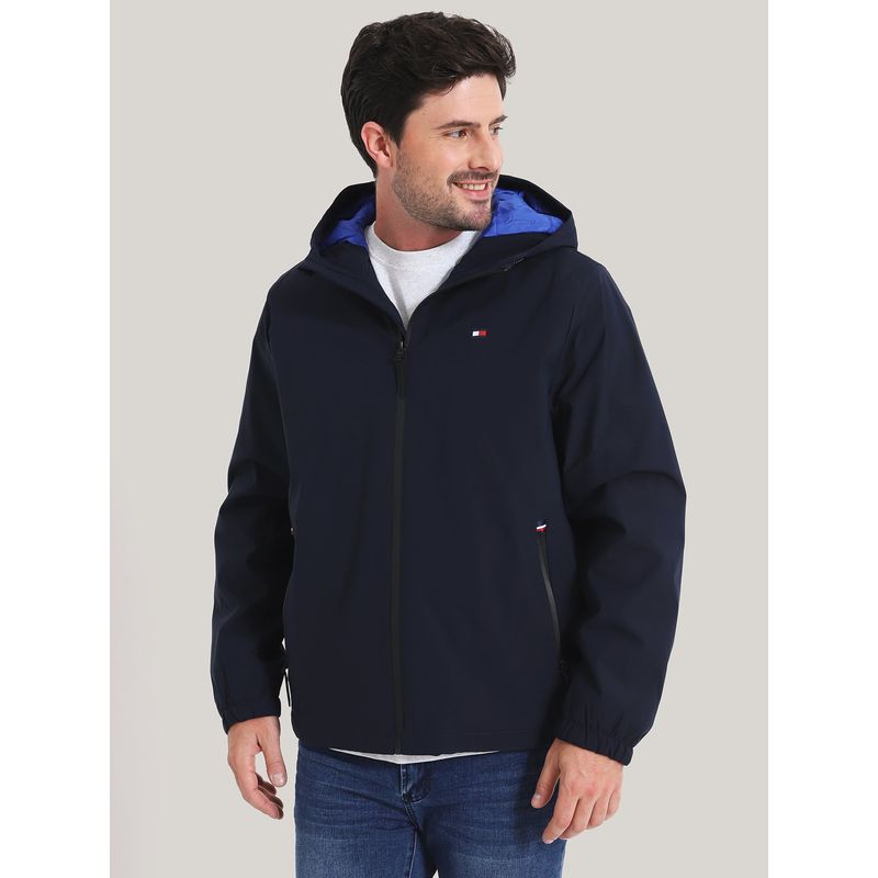 TOMMY HILFIGER - CHAQUETA HOODIE STRETCH POLY AZUL TOMMY HILFIGER