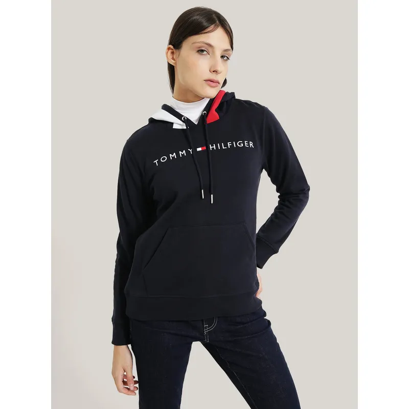 TOMMY HILFIGER - POLERÓN HOODIE COLORBLOCK FLAG AZUL TOMMY HILFIGER