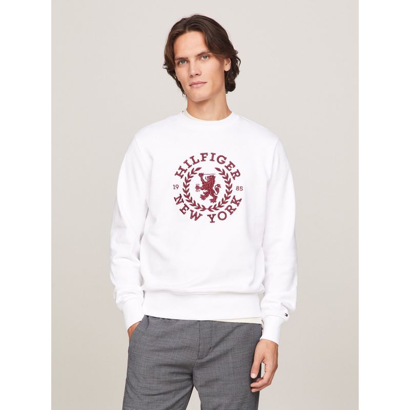 TOMMY HILFIGER - POLERÓN ICON CREST LOGO BLANCO TOMMY HILFIGER