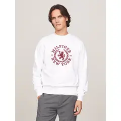 TOMMY HILFIGER - POLERÓN ICON CREST LOGO BLANCO