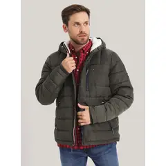 TOMMY HILFIGER - Parka Hoodie Quilted Con Logo Verde