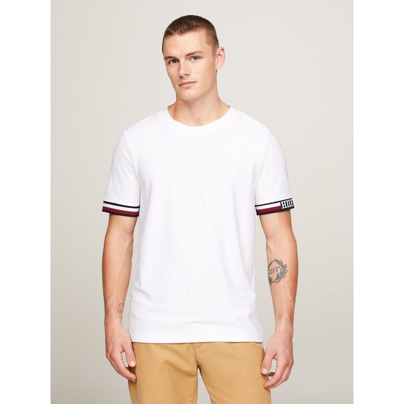 TOMMY HILFIGER - POLERA MONOTYPE BOLD LOGO BLANCO TOMMY HILFIGER