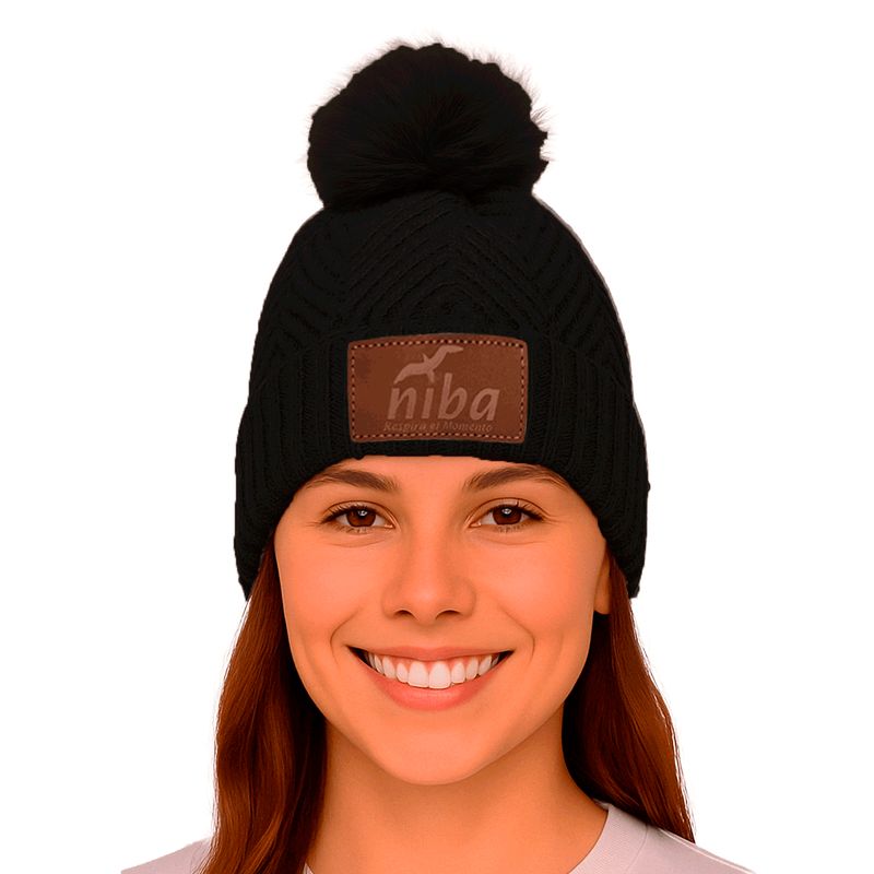 NIBA - Gorro lana Huingan Negro Niba