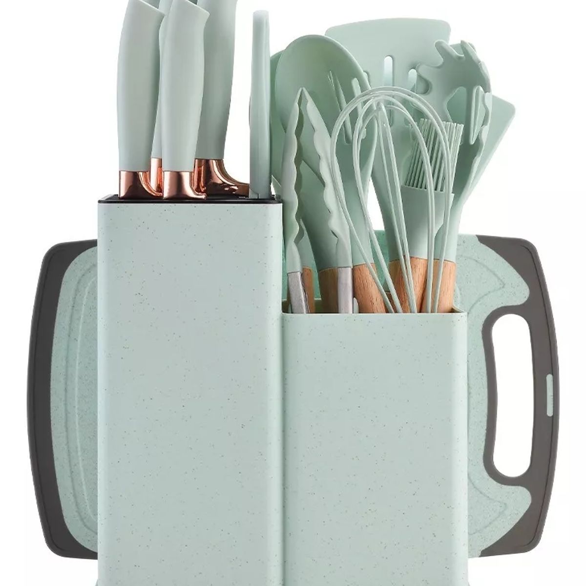 GENERICO - Set De Utensilios De Cocina Silicona 19 Piezas Soporte