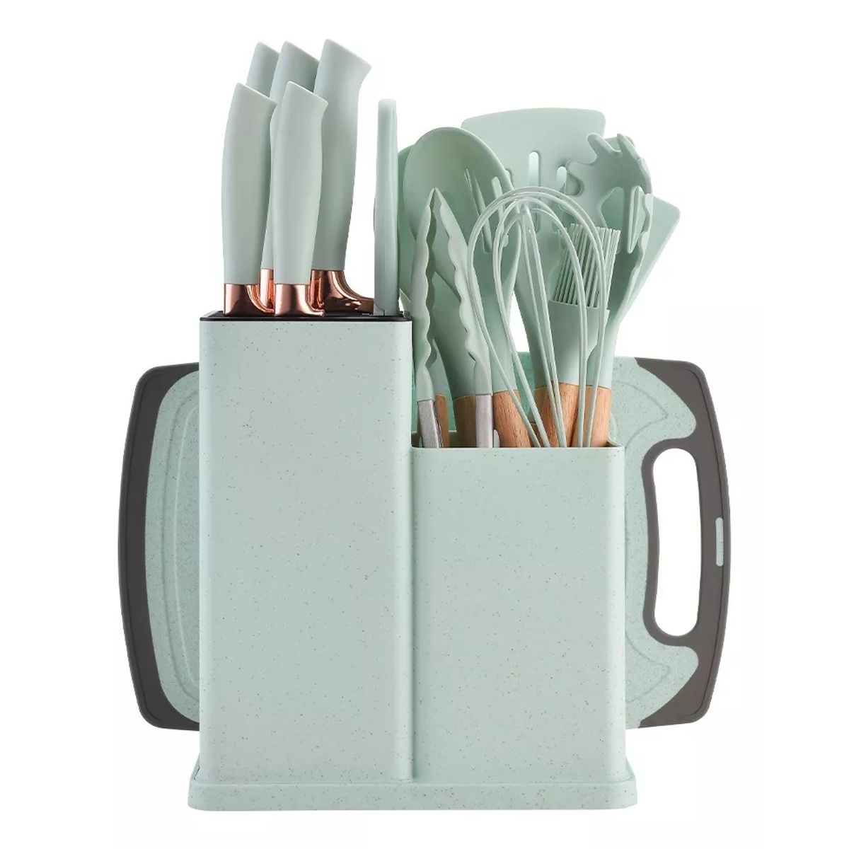 GENERICO - Set De Utensilios De Cocina Silicona 19 Piezas Soporte