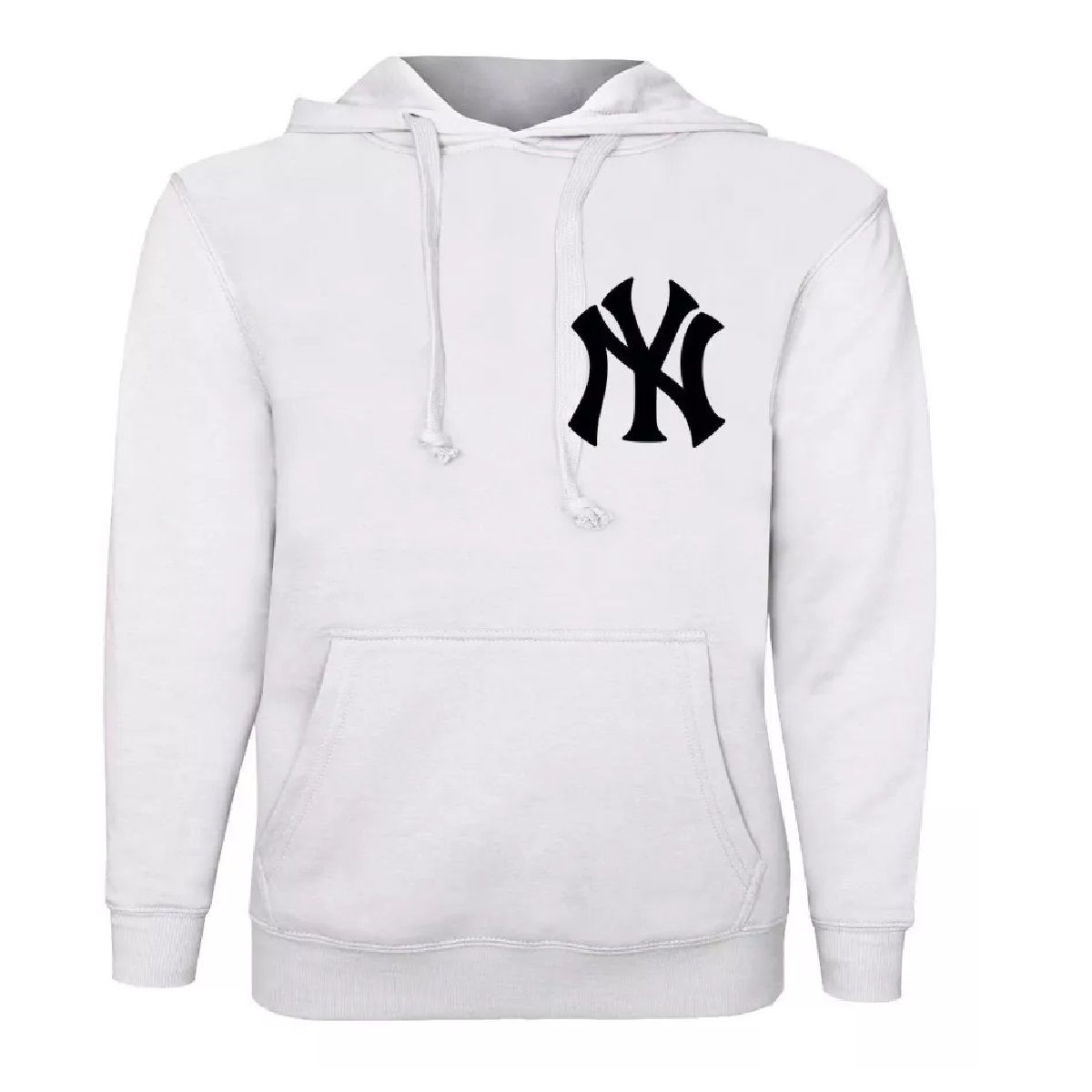 GENERICO - Poleron Yankees Mlb Tipo Canguro Con Capucha Blanco