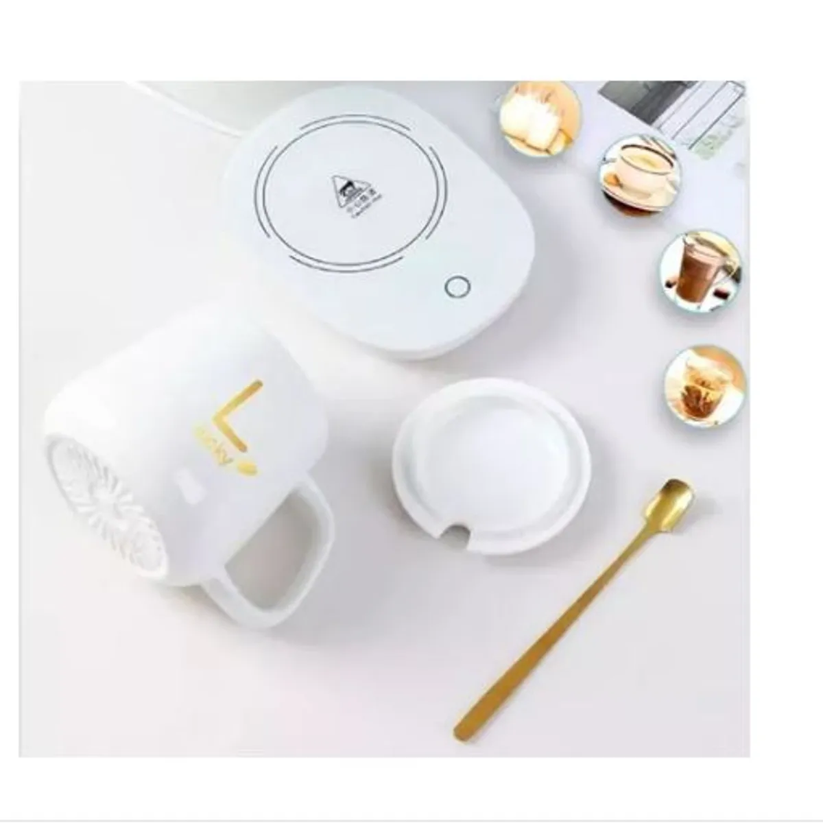 GENERICO - Taza Con Calentador Eléctrico 55°c Tazón Para Cafe Té Leche