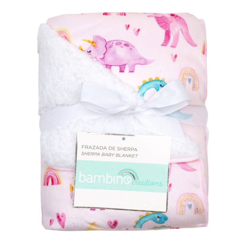 BAMBINO - Frazada de Sherpa Bambino Bebé NIña - Blanco - 0 a 12 meses