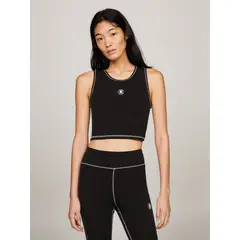 TOMMY HILFIGER - POLERA SPORT CROPPED NEGRO