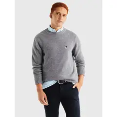 TOMMY HILFIGER - SWEATER CON LOGO MONOGRAM GRIS