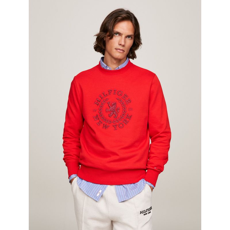TOMMY HILFIGER - POLERÓN ICON CREST LOGO ROJO TOMMY HILFIGER