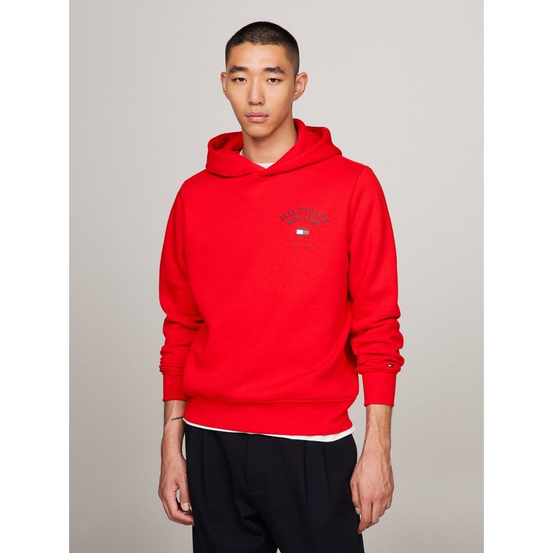 TOMMY HILFIGER - POLERÓN ARCHED VARSITY LOGO ROJO TOMMY HILFIGER