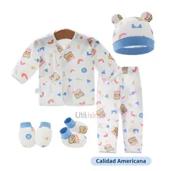 JUMP KIDS - Set Recien Nacido Oso Bear Blanco Niño 100% Algodón