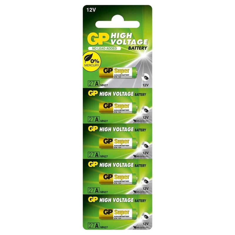 GENERICO - Pack 5 Pilas GP 27A Lr27 Alcalina Blister