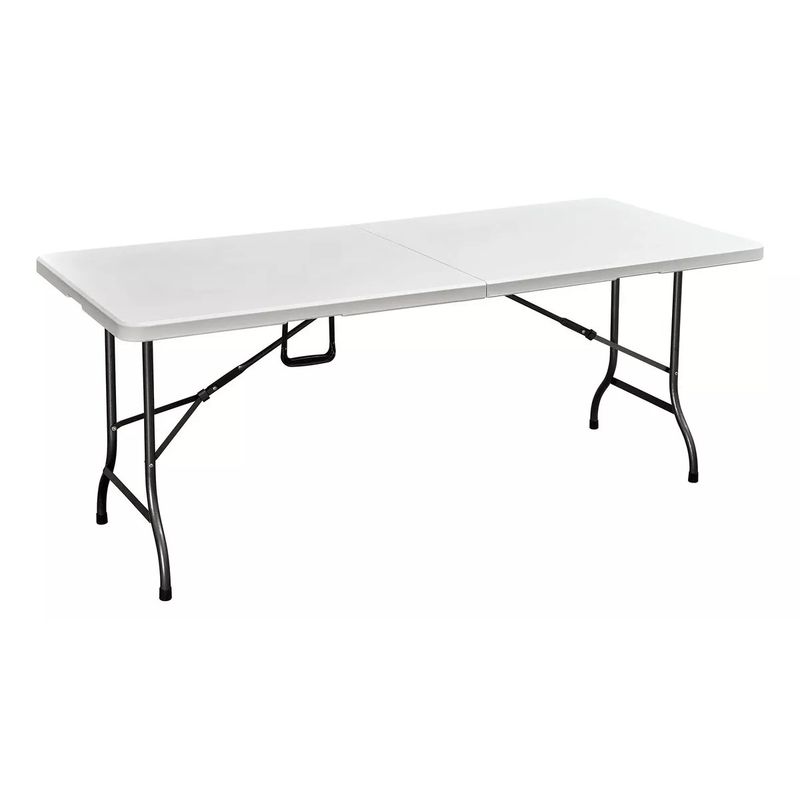 GENERICO - Mesa Plegable Tipo Maleta 180cm X 75cm Multiuso Color Blanco