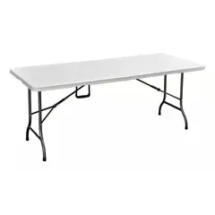 GENERICO - Mesa Plegable Tipo Maleta 180cm X 75cm Multiuso Color Blanco